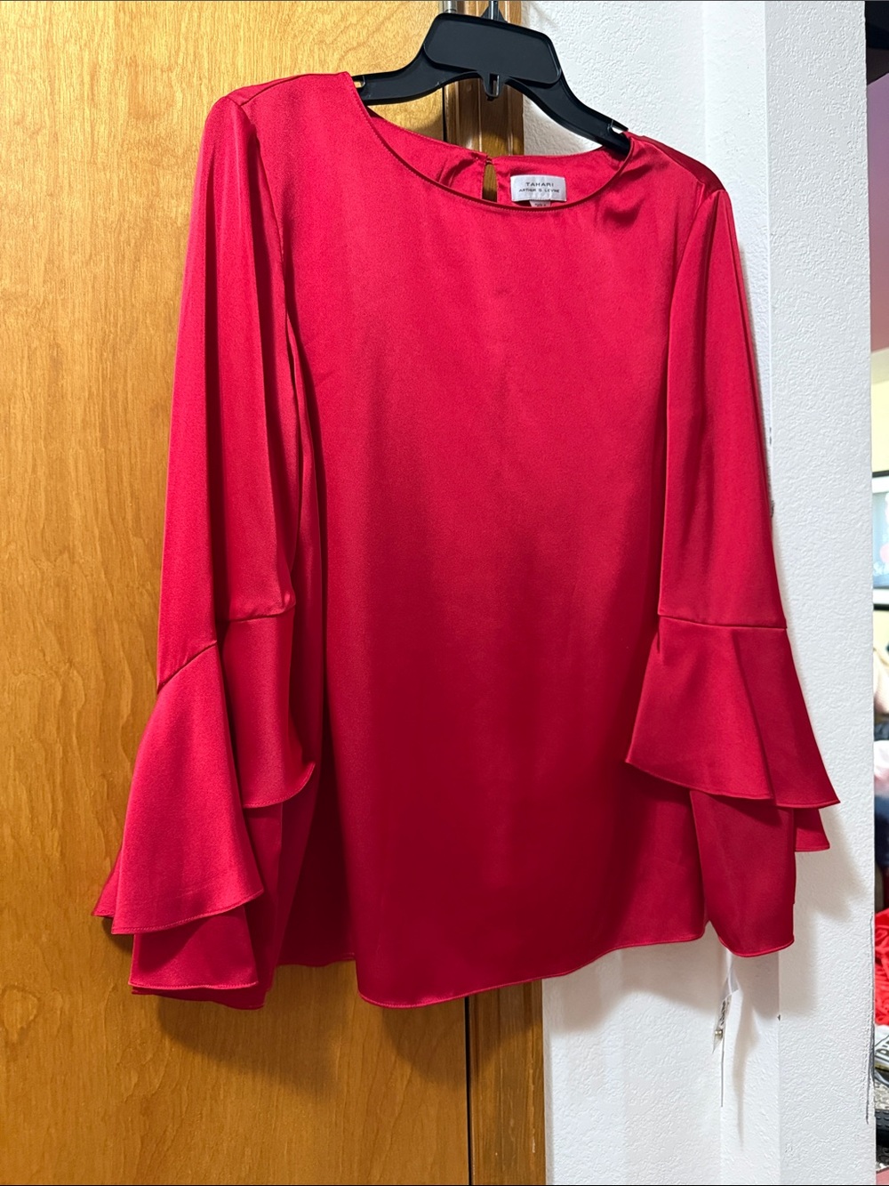WOW POSHMARK - Authentic Tahari Arthur S. Levine NWT Red Silky Top